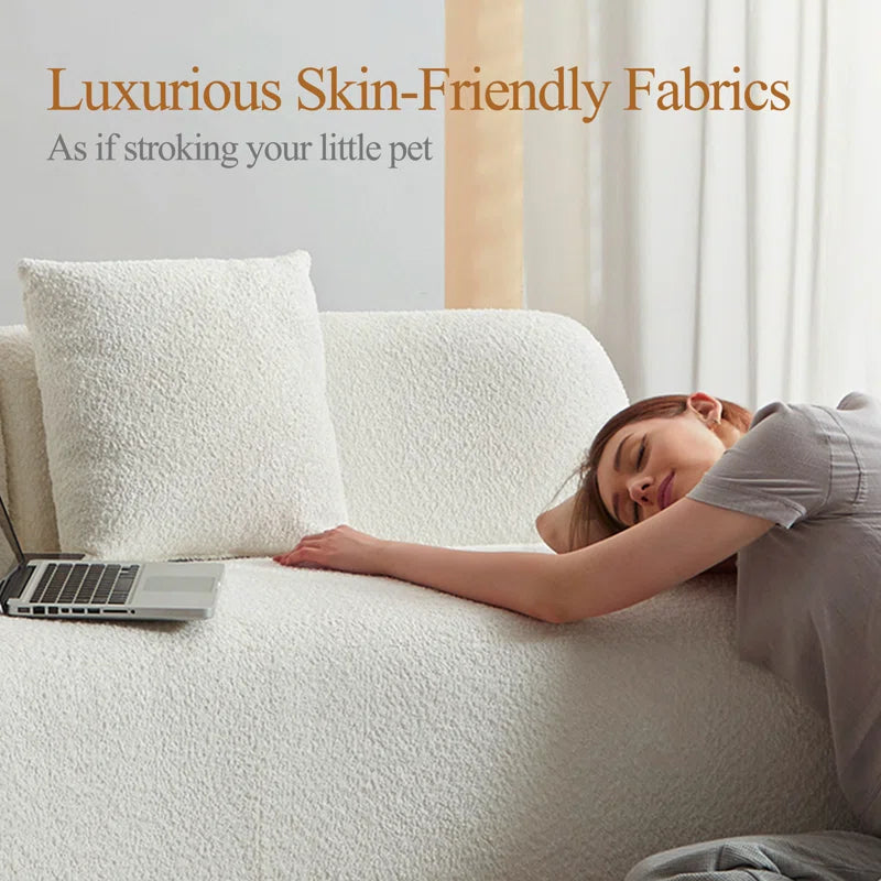 Castillon 91" Modern Curved Upholstered Sofa with Pillows