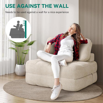 2-in-1 Foldable Sofa Bed - Ultra Comfy Chair Bed with Pillow & Support, Perfect Space Saver for Living Room & Guest Rooms