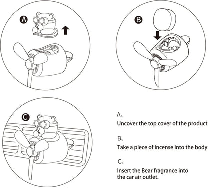 Bear Pilot Car Air Fresheners Automotive Air Outlet Creative Car Perfume Fragrance