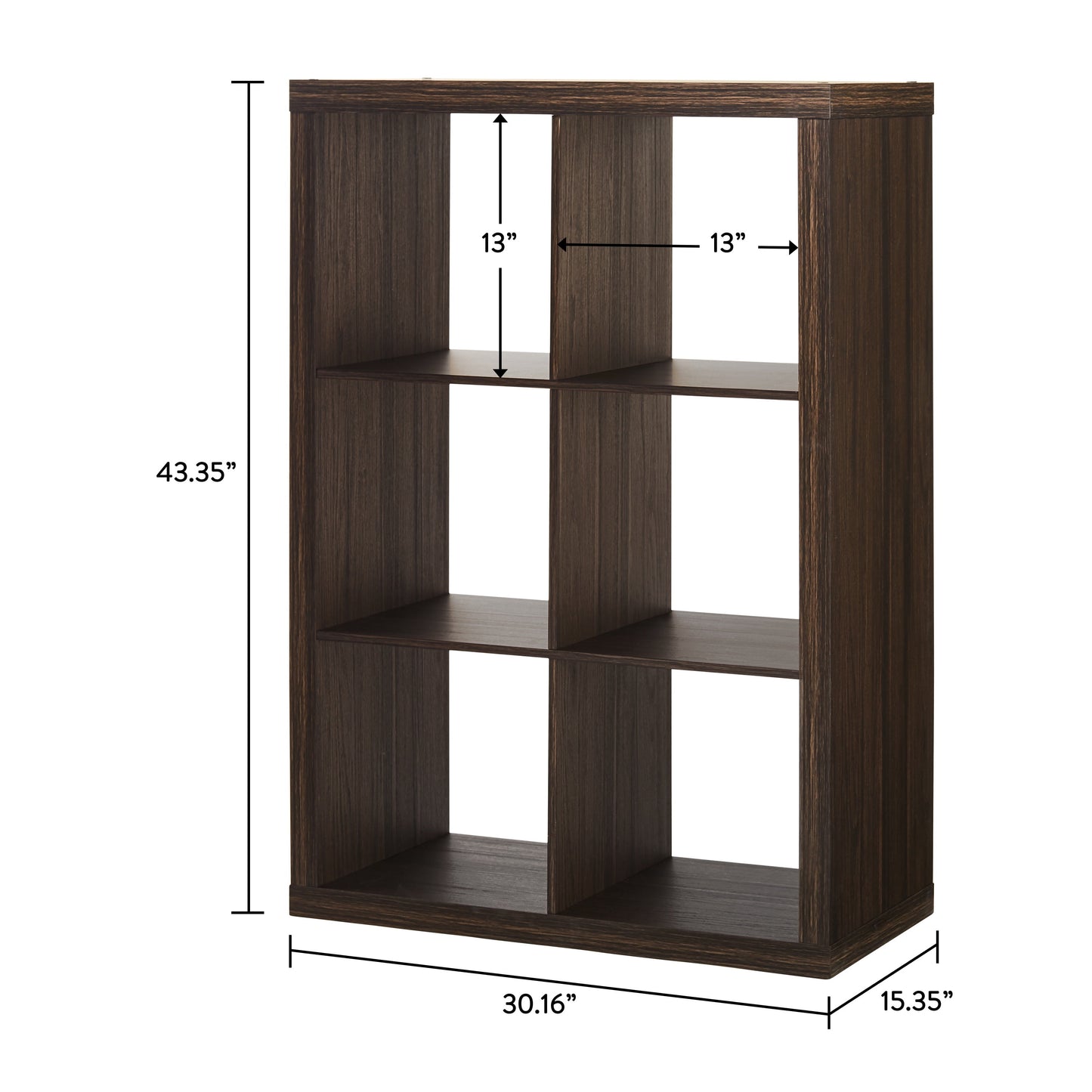 6 Cube Storage Organizer, Tobacco Oak