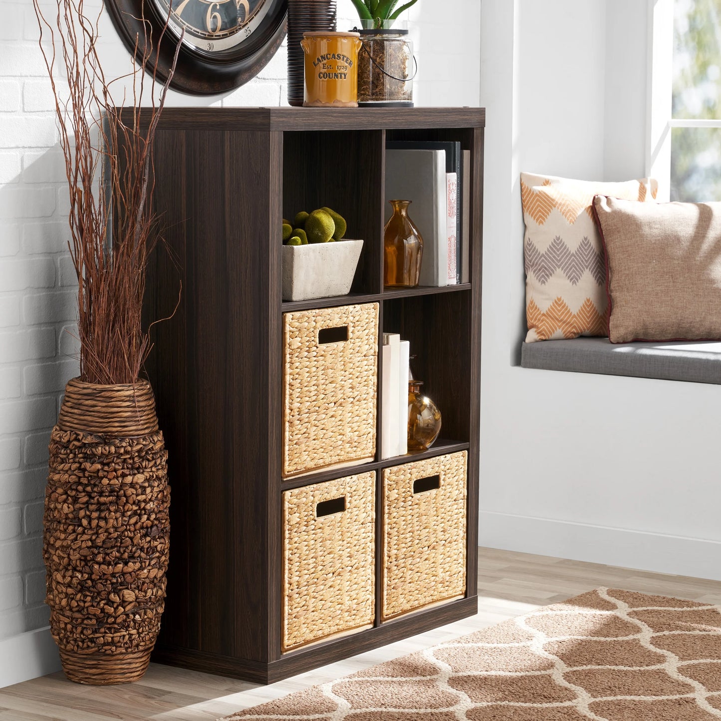 6 Cube Storage Organizer, Tobacco Oak