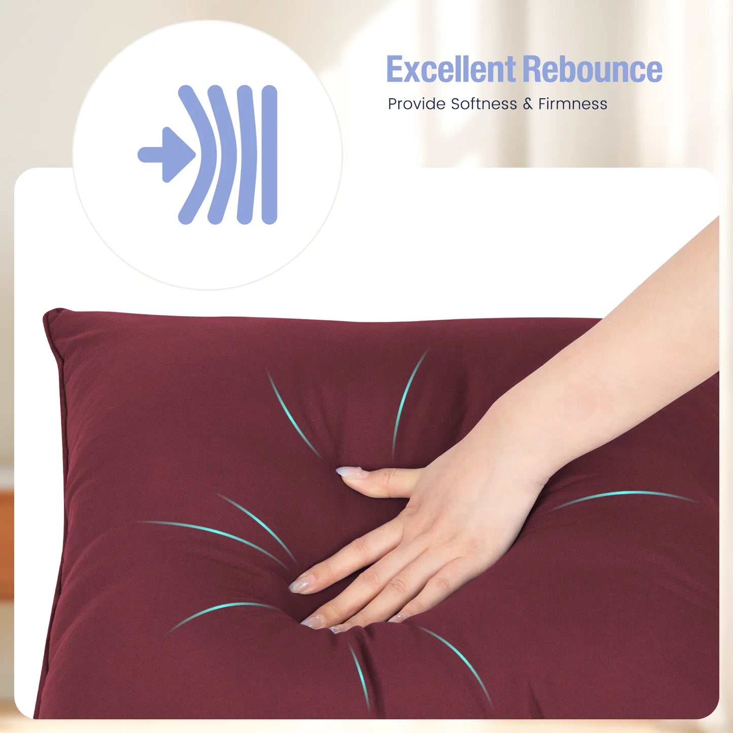 Square Soft Pillow Inserts, Set of 2 18" X 18" Square Pillow Inserts for Decorative Pillow Covers for Bed Couch Living Room & Bedroom, Holiday Decoration