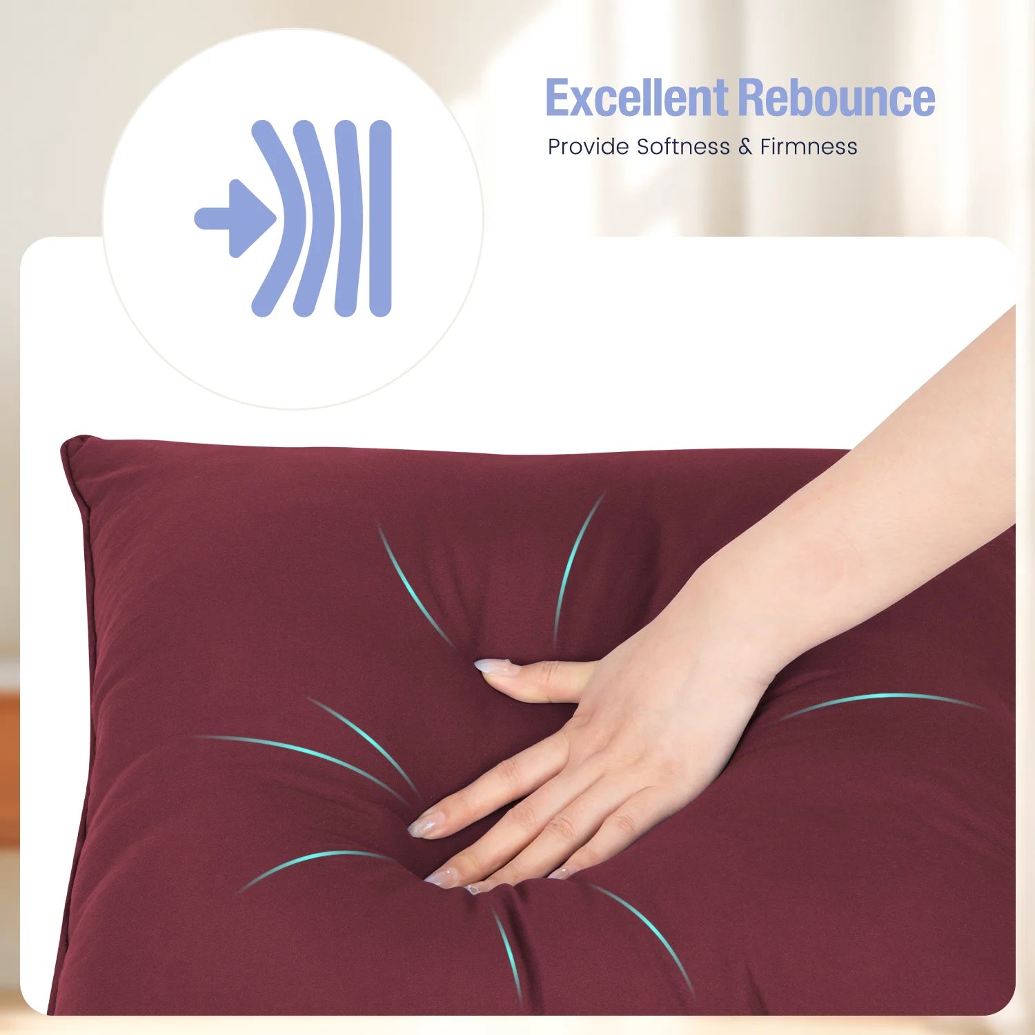 Square Soft Pillow Inserts, Set of 2 18" X 18" Square Pillow Inserts for Decorative Pillow Covers for Bed Couch Living Room & Bedroom, Holiday Decoration