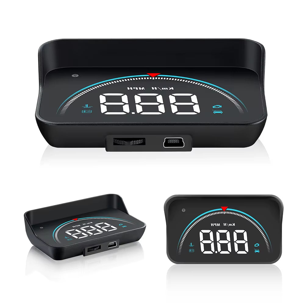 Window Speed Display, Car Head-Up Display OBD2 16 Screen Display Overspeed Voltage Warning Electronic Car Electronics Accessories