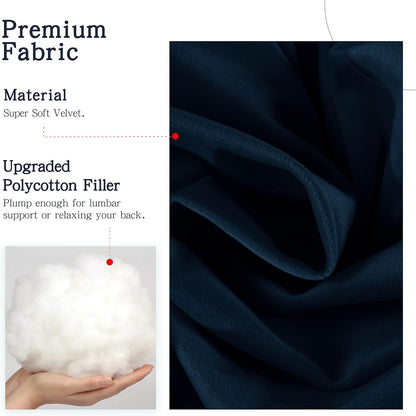 Large Headboard Pillow Wedge Bed Rest Reading Pillow Daybed Pillows Triangular Headboard Wedge Pillows Bolster Gap Filler Triangle Back Cushion Long Wedge Pillow, Velvet Deep Blue Twin