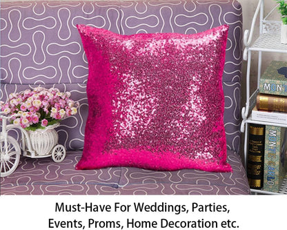 Sequin Pillow Case 24X24-Inch Hot Pink Sequins Decorative Throw Pillows Covers Sequins Pillow Cover Fuchsia Pillows Cushion Cover Sofa Accent Pillow Case Toss Pillows Cover