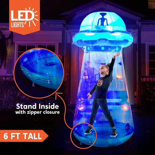 6 Ft. LED Halloween UFO Inflatable
