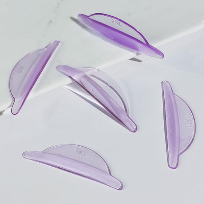 Lash Lift Pads, 16Pcs Reusable Soft Eyelash Perm Curler for Lash Lift Kit Self-Adhesive Ancillary Eyelash Curl Glue Free in Contact with Eyelids (Purple)