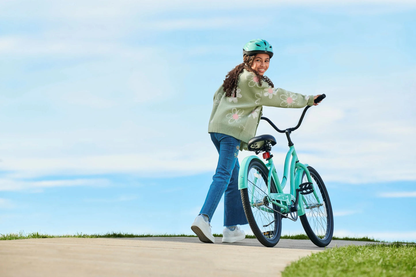 24"  Pacifica Cruiser Bicycle, Fits Riders 4'6" - 5'6", Teen, Unisex, Sea Green