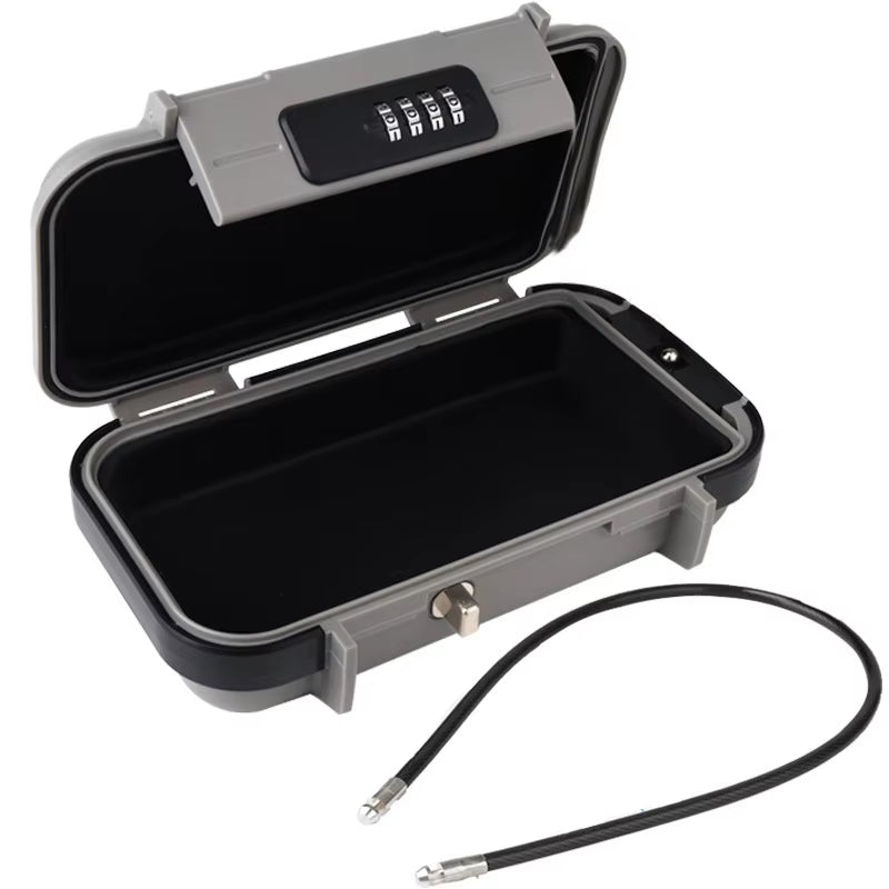 Travel Safe Lock Box Portable Safe for Gym Anti-Theft Beach Safe Box Waterproof Small Combination Lock Box with Removable Chain