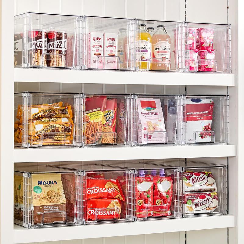 Transparent Stackable Drawer Organizer with Handles for Bathroom Kitchen Pantry under Sink Cabinet Closet Makeup Multifunctional Storage Solution 5-10Kg Capacity, 3-Tier Metal Rolling Cart with Wheels Pink