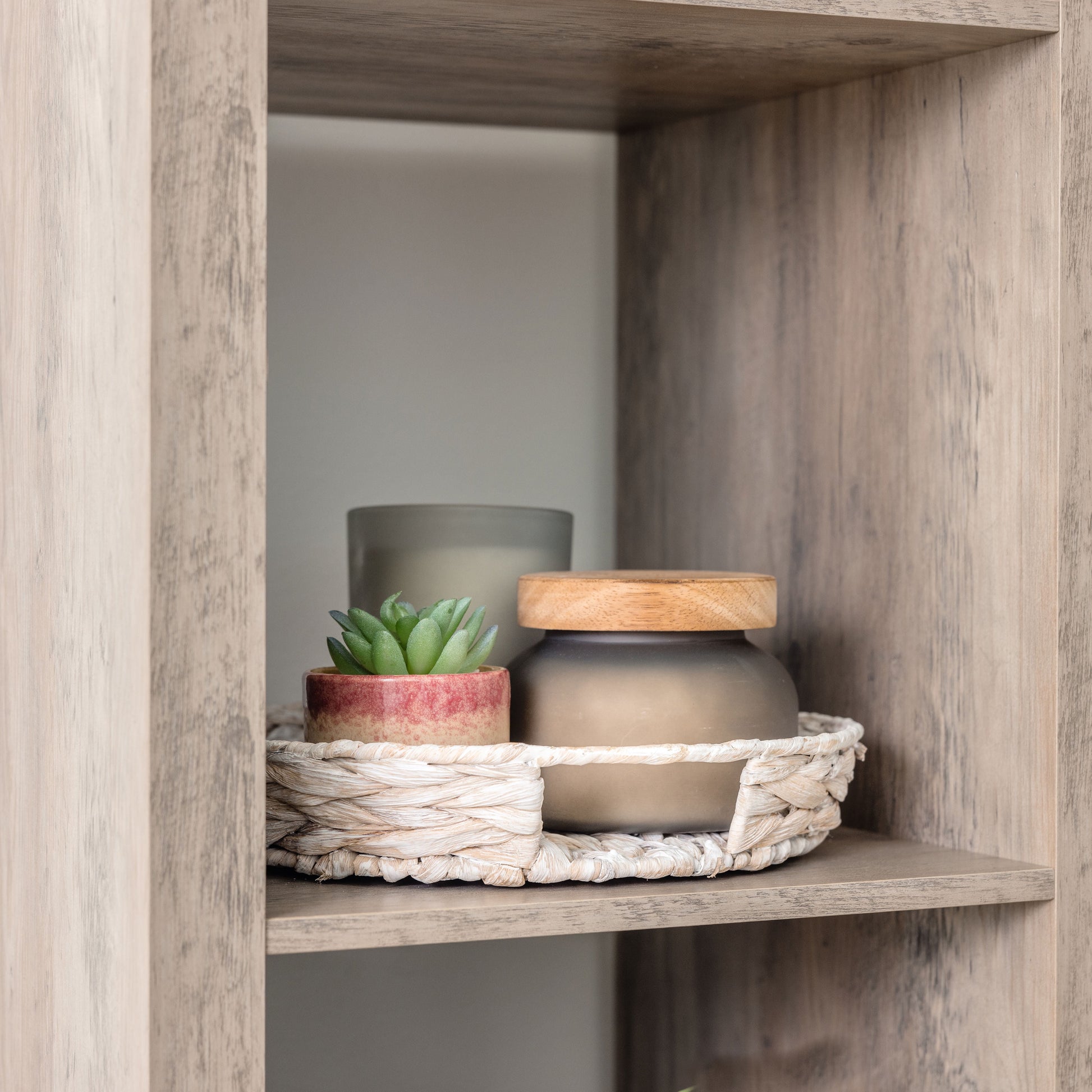 5 Cube Vertical Storage Organizer, Rustic Gray