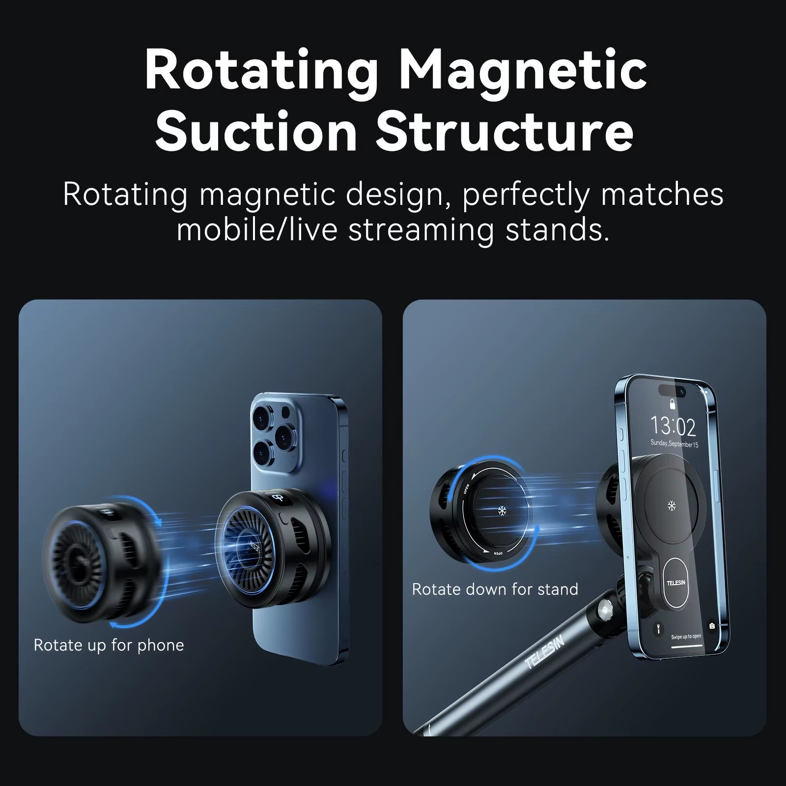 Magnetic Mobile Phone Radiator Cooler Cooling Fan Heat Sink for Cellphones Tablets Cooler for Live Streaming Gamming