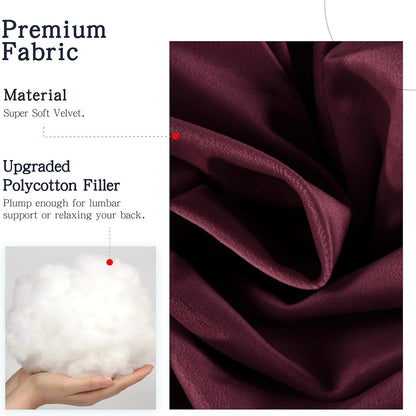 Large Headboard Pillow Wedge Bed Rest Reading Pillow Daybed Pillows Triangular Headboard Wedge Pillows Bolster Gap Filler Triangle Back Cushion Long Wedge Pillow Velvet Red Wine Queen