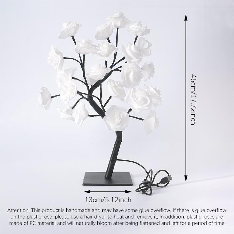 Enchanting Rose Flower Design Night Light - USB Powered Table Lamp for Bedroom & Holiday Decor, Perfect Valentine's Day Gift!