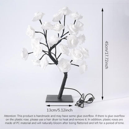 Enchanting Rose Flower Design Night Light - USB Powered Table Lamp for Bedroom & Holiday Decor, Perfect Valentine's Day Gift!