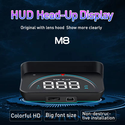 Window Speed Display, Car Head-Up Display OBD2 16 Screen Display Overspeed Voltage Warning Electronic Car Electronics Accessories