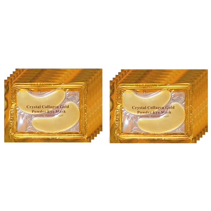 10/20Pcs Golden Crystal Collagen Eye Mask anti Dark Circle Anti-Aging Moisturizing Pink Lip Mask Eyes Lips Travel Size Skin Care