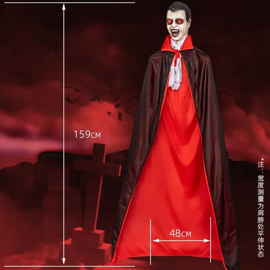 Halloween Horror Vampire Decoration 159Cm, Voice-Activated Eyes Glowing Vampire House Bar Party Scene Decoration
