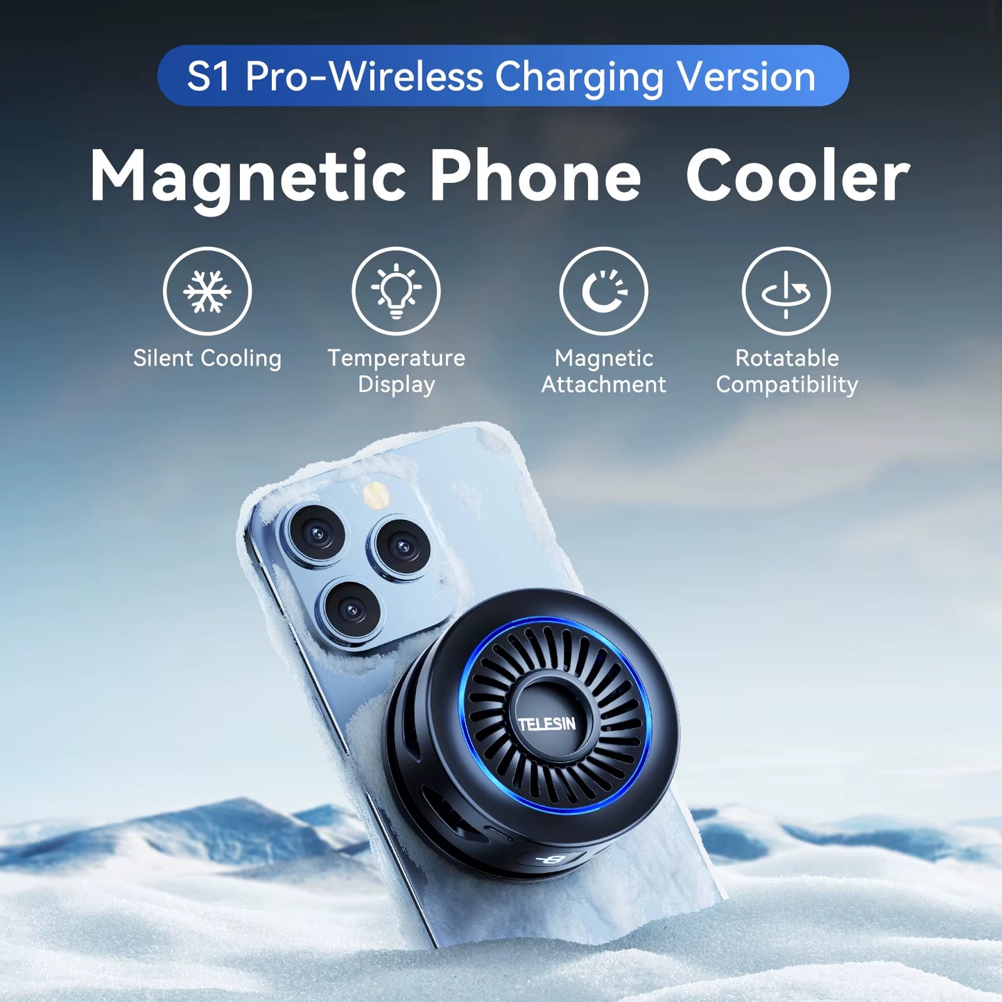 Magnetic Mobile Phone Radiator Cooler Cooling Fan Heat Sink for Cellphones Tablets Cooler for Live Streaming Gamming