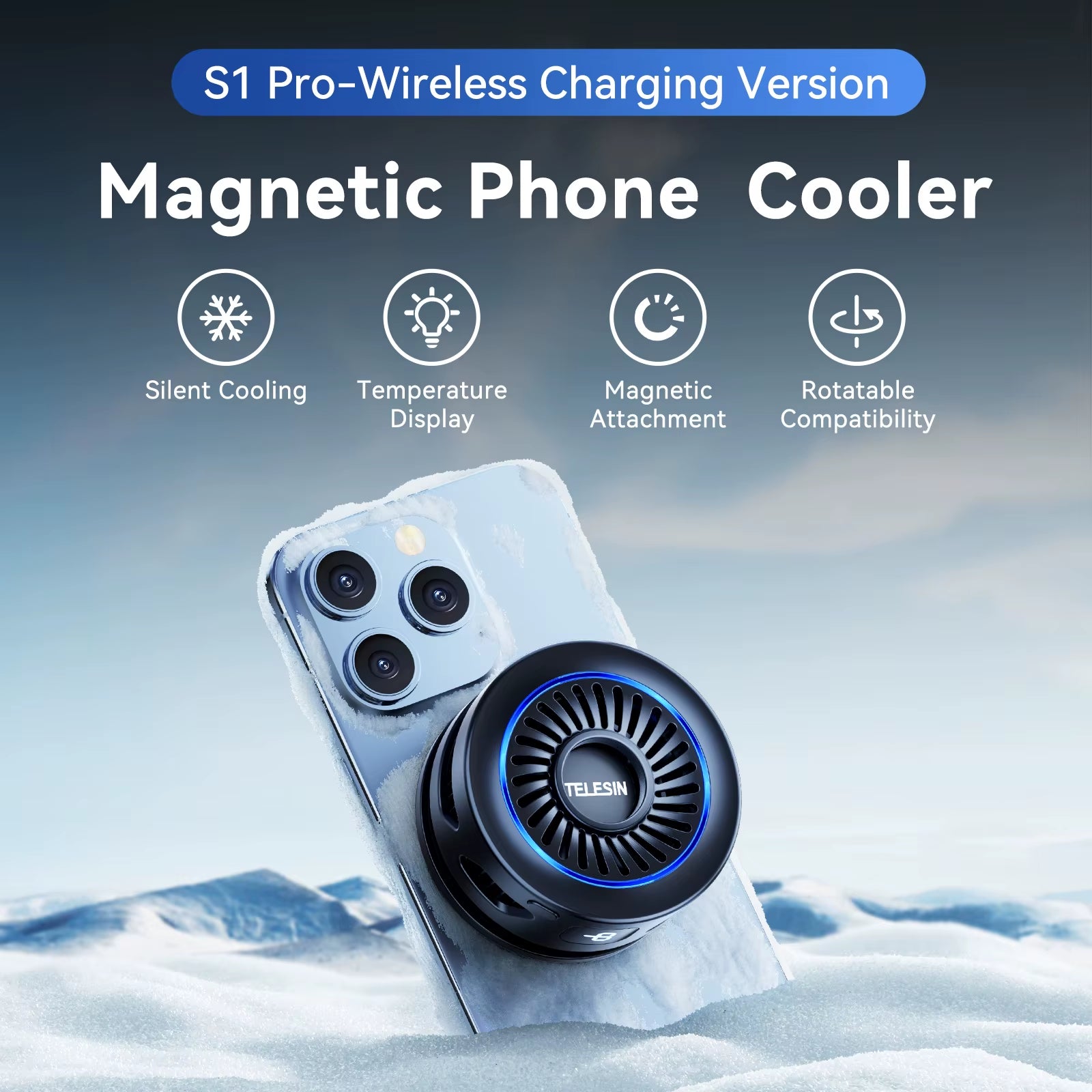 Magnetic Mobile Phone Radiator Cooler Cooling Fan Heat Sink for Cellphones Tablets Cooler for Live Streaming Gamming