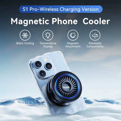 Magnetic Mobile Phone Radiator Cooler Cooling Fan Heat Sink for Cellphones Tablets Cooler for Live Streaming Gamming