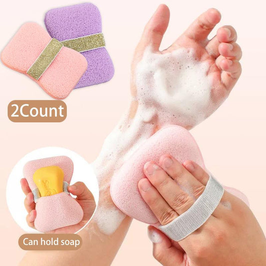 Soap Bags with Exfoliating Shower Sponges — Deep Cleansing Foaming Soap Holder with Hand Strap, Body Scrub for Smooth Skin, Suitable for Men & Women, Perfect for Bath & Shower