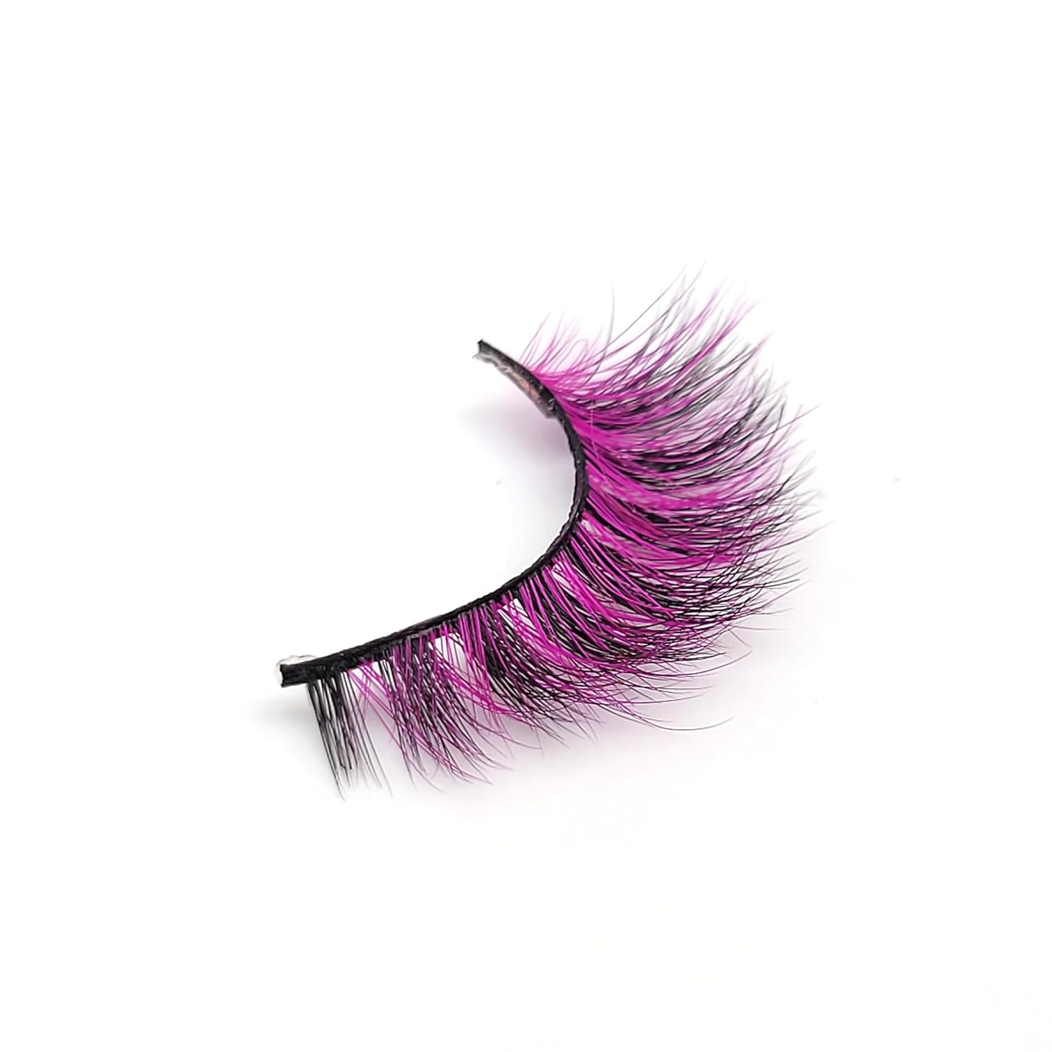 Colored Lashes 3D Real Mink Black and Pink Eyelashes Strips (M3D-318, 15Mm, 1 Pair)