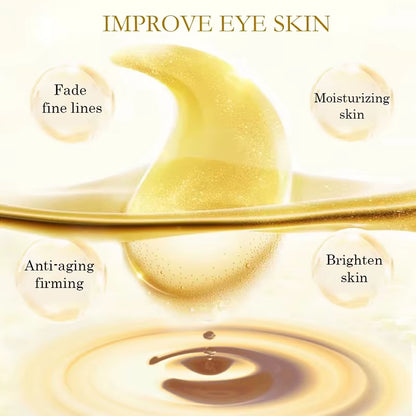 10/20Pcs Golden Crystal Collagen Eye Mask anti Dark Circle Anti-Aging Moisturizing Pink Lip Mask Eyes Lips Travel Size Skin Care