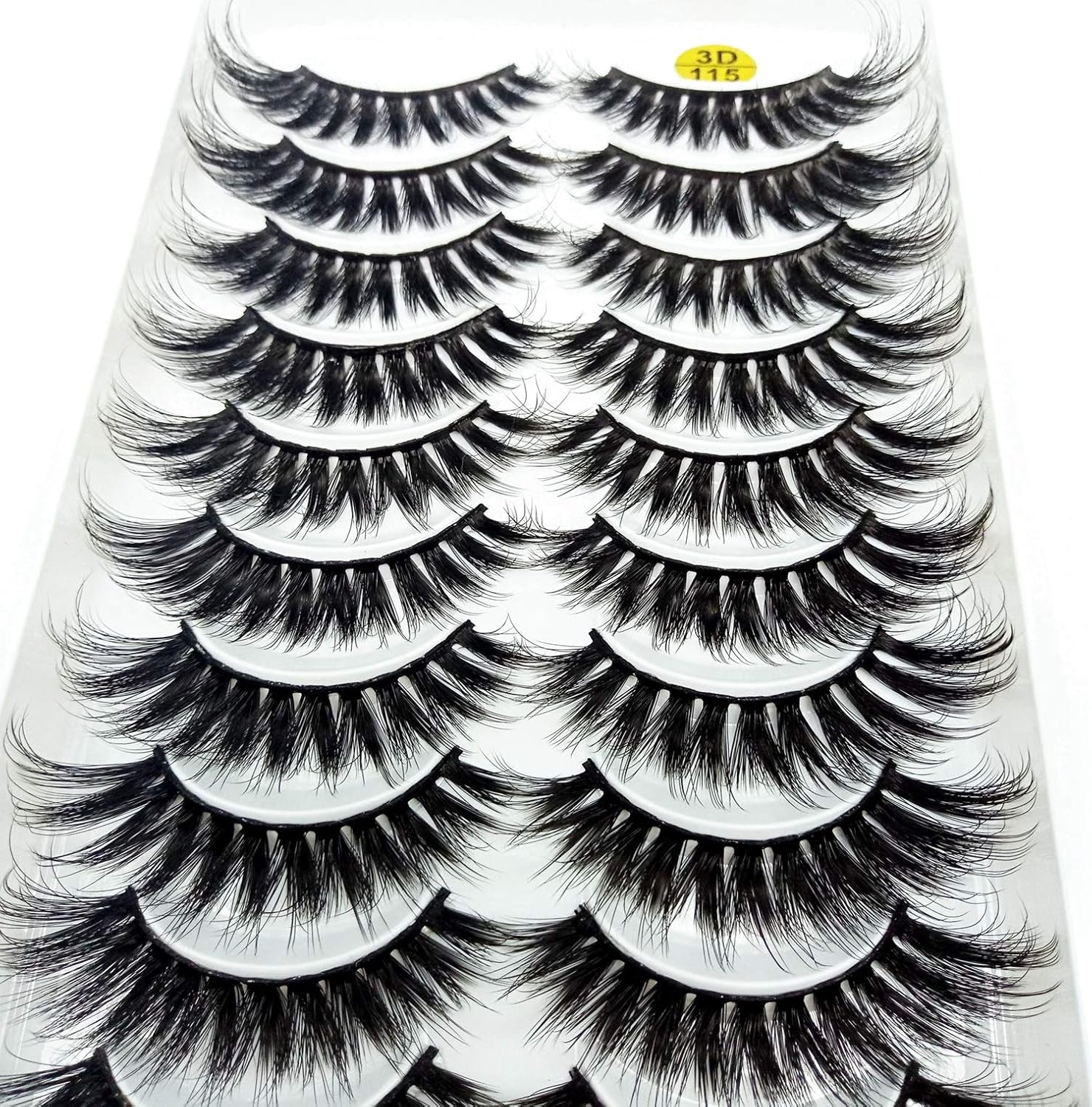 10 Pairs Natural False Eyelashes Fake Lashes Long Makeup 3D Mink Lashes Extension Eyelash Mink Eyelashes for Beauty (3D115)