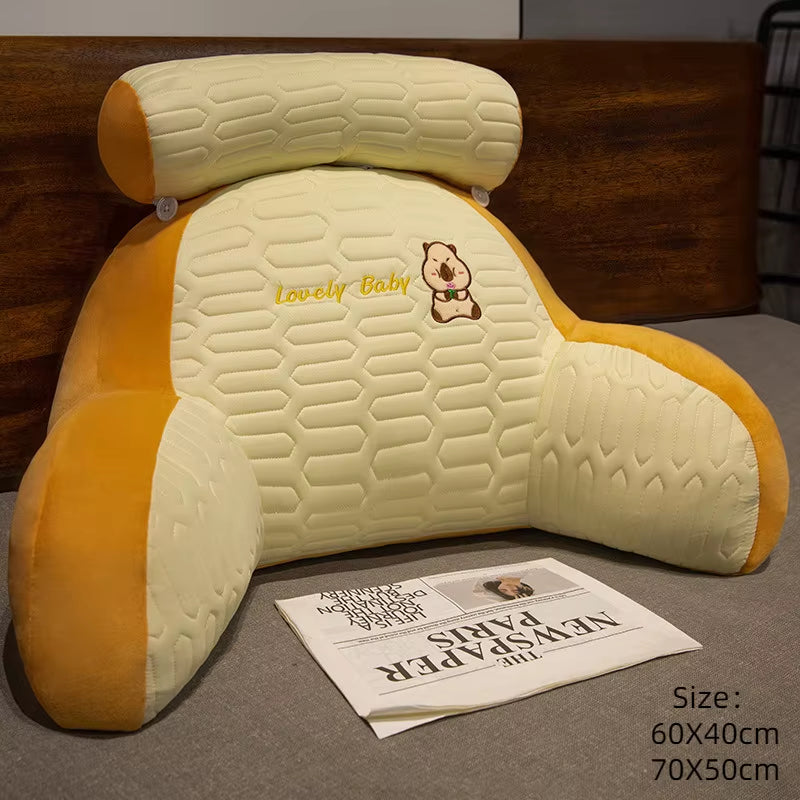 Neck & Back Comfort Pillows, Ice Silk Lovely Lux Bedside Cushions, Large Backrest Sofa Pillows, Bed Reading Bed Pillows,