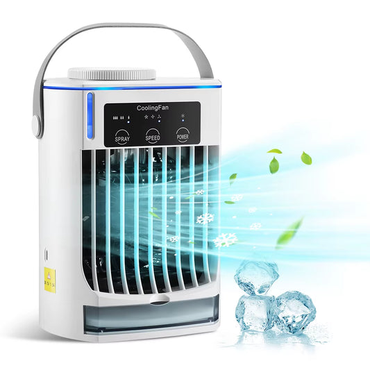 Mini Air Conditioner Air Cooler Fan Portable Water Cooling Fan Mobile Air Conditioning Fan for Room Office Cars