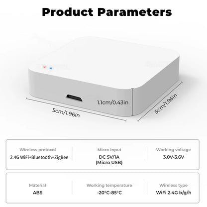 Smart Life Multi-Mode Gateway Smart Home Automation Hub Zigbee, Wifi Bridge Bluetooth Mesh Voice Control for Alexa Google