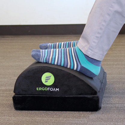 Chiropractor-Endorsed Orthopedic Teardrop Design 2In1 Adjustable under Desk Foot Rest for Lumbar Back Knee Pain (Black)