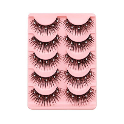 Diamond False Eyelashes, Thick Long Eye Lashes, Eye Extension, Rhinestone Fuffy Thick Long Eye Lashes Dramatic Volume 2 Boxes(20Pcs)