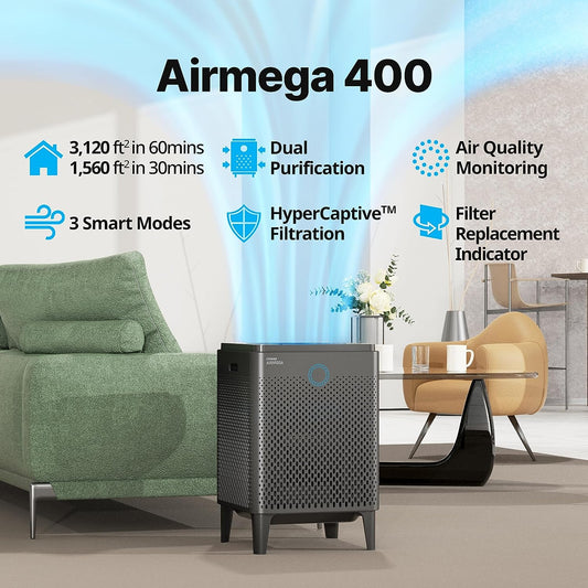 Ultimate Air Purifier for Large Rooms up to 3,120Ft² - True HEPA, Washable Filters, Auto & Sleep Mode, 5-Year Warranty, Perfect for Smoke, Allergies, Pet Dander & Odors