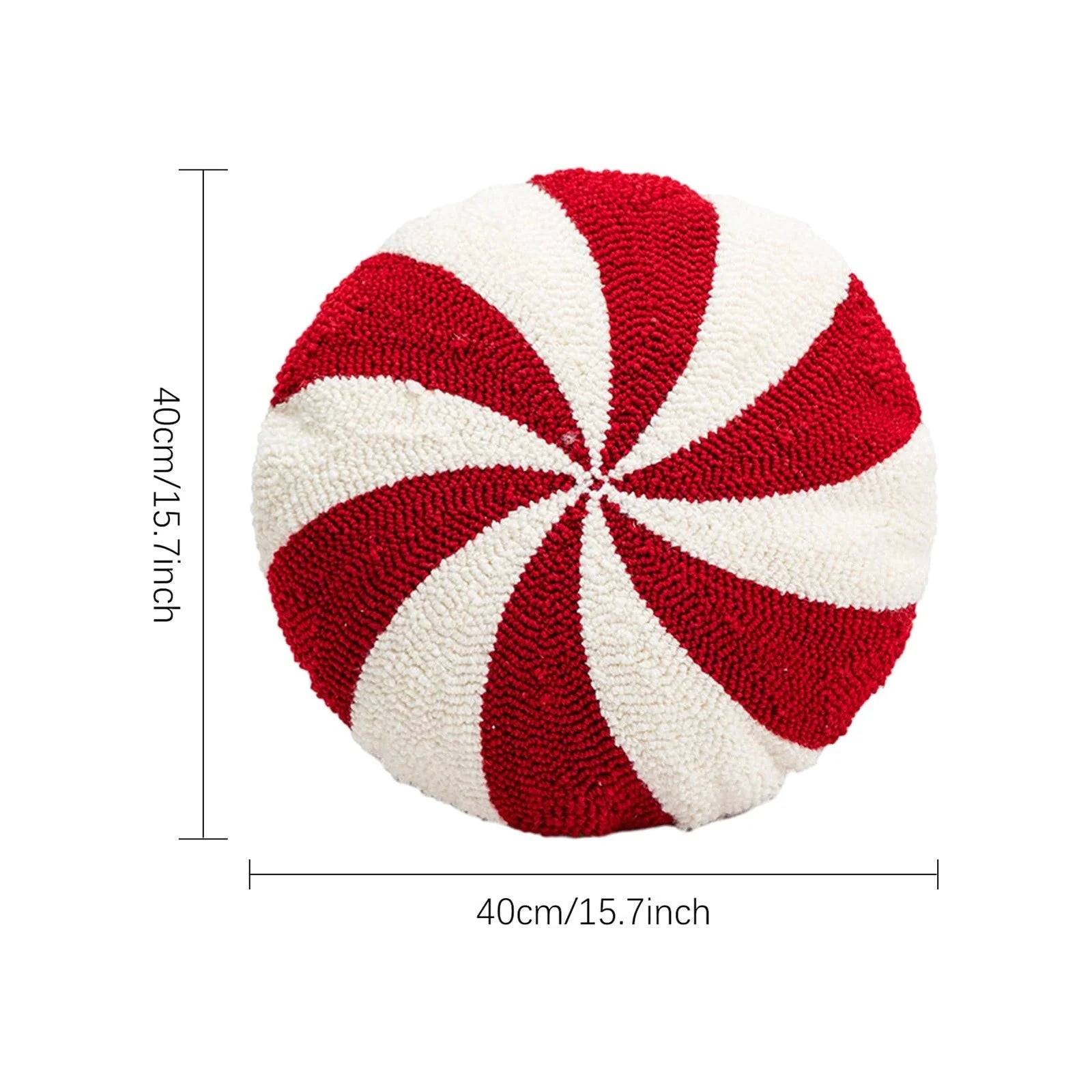 Christmas Candy Cane Pillow Christmas Throw Pillows Peppermint Pillows Red and White Christmas Decorations Cute Plush Pillow Christmas Decorative Lollipop Pillow for Couch Cushion