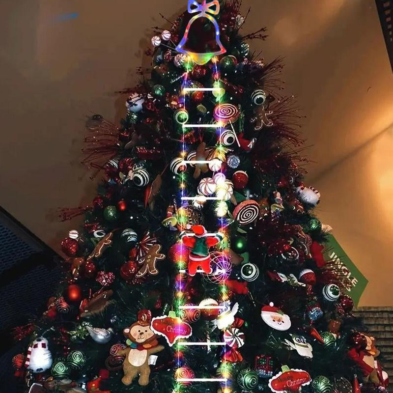 Christmas Santa Climbing Stairs Light, 8 Flashing Modes, Outdoor Indoor Holiday Party Decoration, Festive Christmas Decor, Party Decoration Supplies