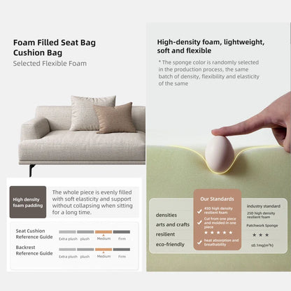 Reve Four-Seater Cotton and Linen Sofa with Pillows