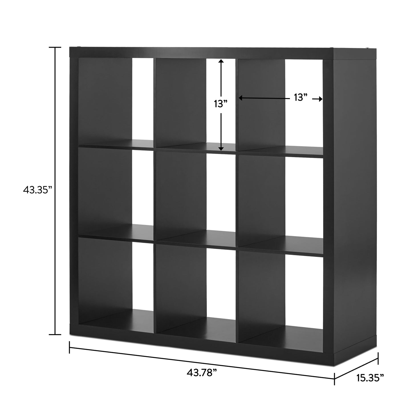 9 Cube Storage Organizer, Solid Black
