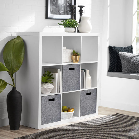 9 Cube Storage Organizer, White Texture