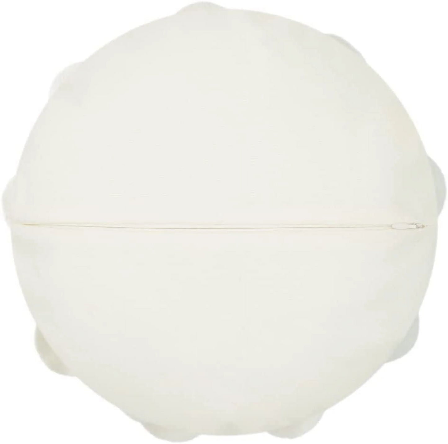 3D round Flower Pillow Cover with Insert Decorative Throw Pillows Small Circular Soft Suede Pillows for Bedroom,Living Room and Hotel in Beige 14Inch