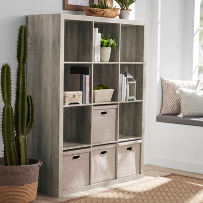 12 Cube Storage Organizer, Rustic Gray