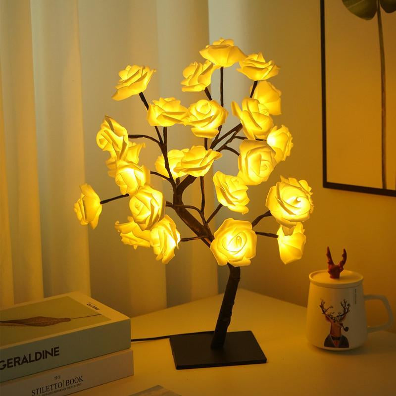 Enchanting Rose Flower Design Night Light - USB Powered Table Lamp for Bedroom & Holiday Decor, Perfect Valentine's Day Gift!