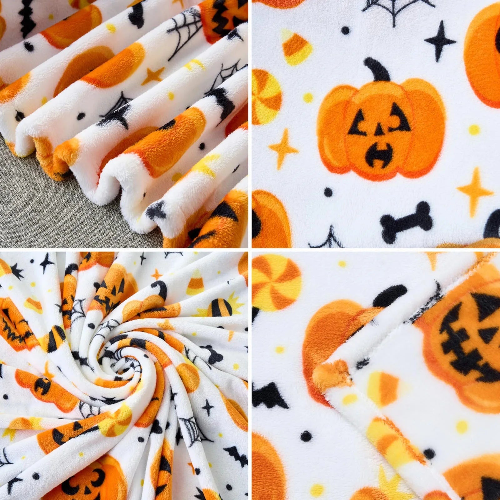 Clearance! Halloween Throw Blanket - Soft Plush Spider Webs Bat  Soft, Plush, Warm Fall Cabin Throw for Sofa Bed Couch Chair Dorm