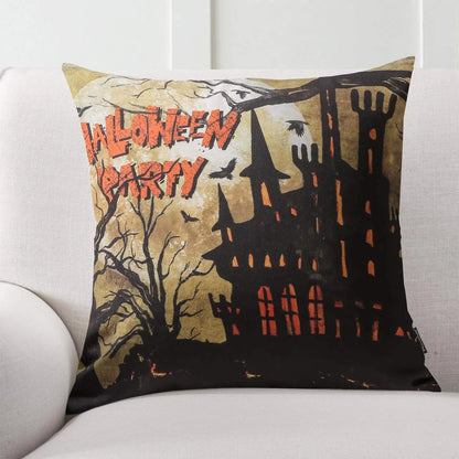 Halloween Holiday Collection Decorative Throw Pillow Cover, 18" X 18", Night Crow, 4 Pack