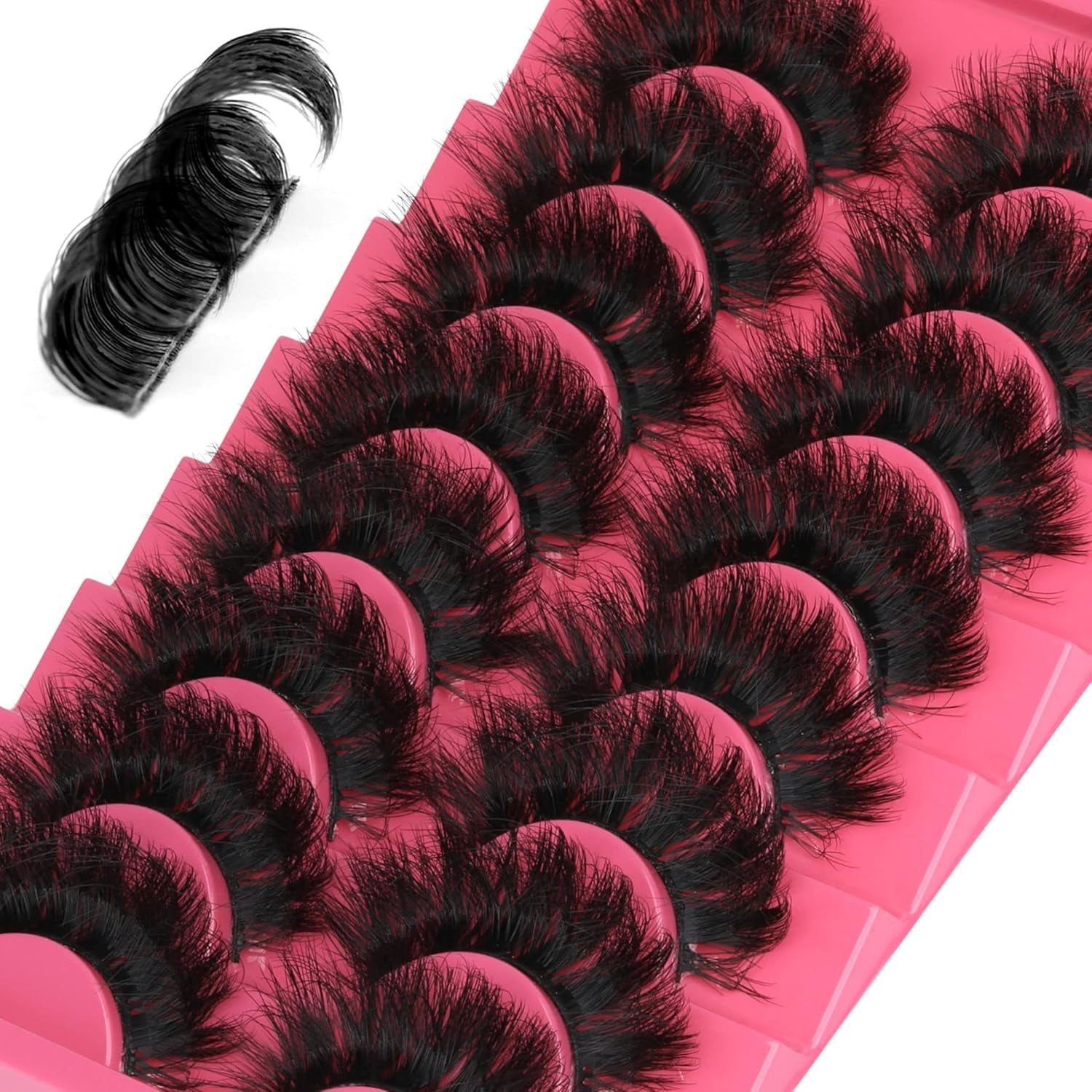Eyelashes Mink Lashes Dramatic Full Volume False Eyelashes 6D Faux Mink Eye Lash 18Mm Long Lashes Pack 8 Pairs by