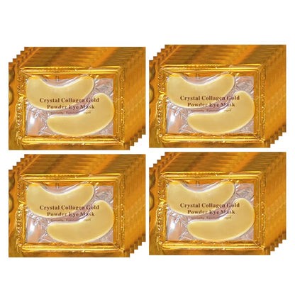 10/20Pcs Golden Crystal Collagen Eye Mask anti Dark Circle Anti-Aging Moisturizing Pink Lip Mask Eyes Lips Travel Size Skin Care