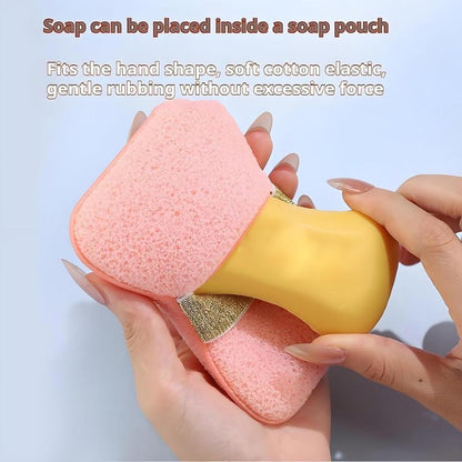 Soap Bags with Exfoliating Shower Sponges — Deep Cleansing Foaming Soap Holder with Hand Strap, Body Scrub for Smooth Skin, Suitable for Men & Women, Perfect for Bath & Shower