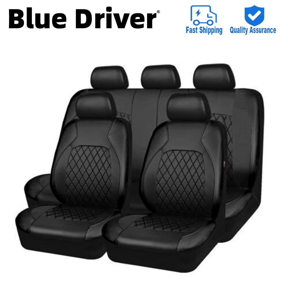 Car Seat Cover PU Leather Full Set Full Surrounded Seat Protector Cover Universal Waterproof Seat Cover Auto Interior